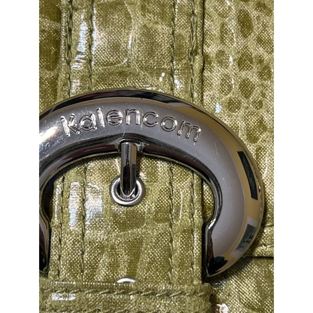 Kalencom Green Crocodile Pattern Diaper Bag Bottle Holder Wet Bag Adj Strap NWT